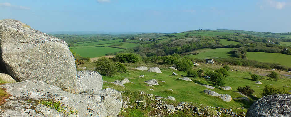 Views over the Parish of Lanlivery from Helman Tor