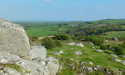 Views over the Parish of Lanlivery from Helman Tor